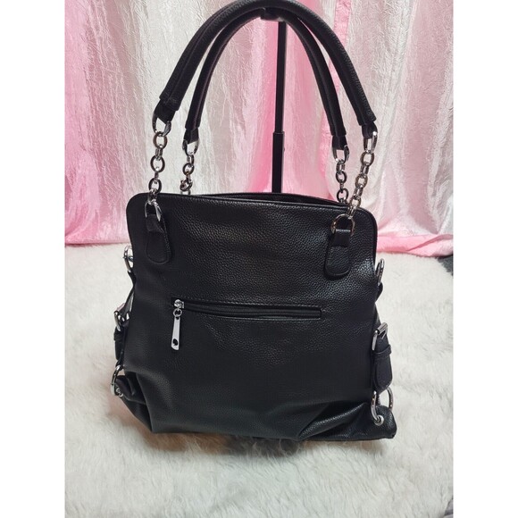 Boho Flower Blue Rhinestone Covered Floral Pattern Handbag Purse - Picture 7 of 9